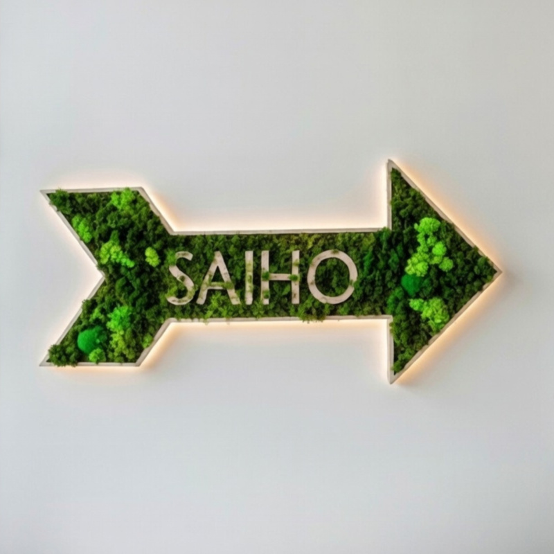 Señalitica de musgo preservado