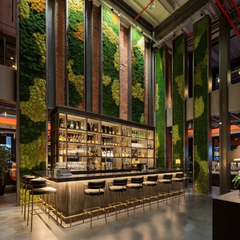 jardin vertical Saiho Bar moderno industrial